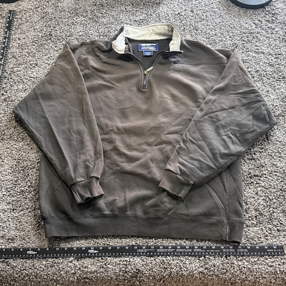 Vintage LL Bean Quarter Zip Sweatshirt Mens Gray Excellent Russell USA XL Tall